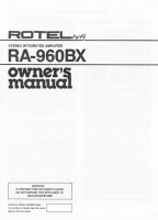 Rotel-RA-960BX - Owners manual